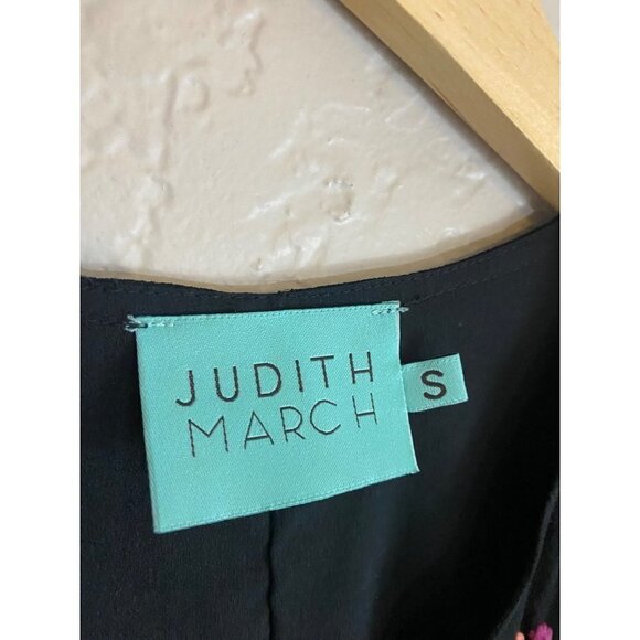Judith March Women's Black Embroidered Short Sleeve Mini Dress - Small - Picture 3 of 12